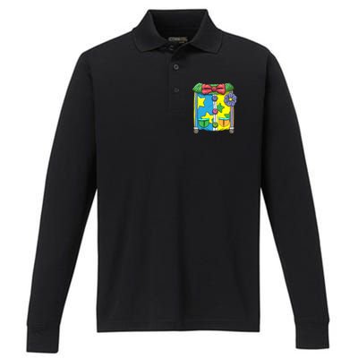 Funny Clown Halloween Costume Suit Performance Long Sleeve Polo