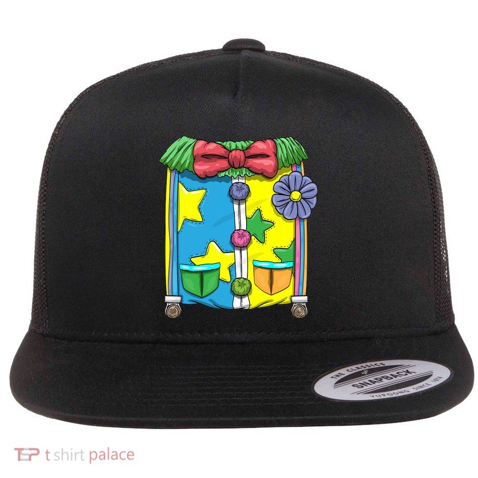 Funny Clown Halloween Costume Suit Flat Bill Trucker Hat
