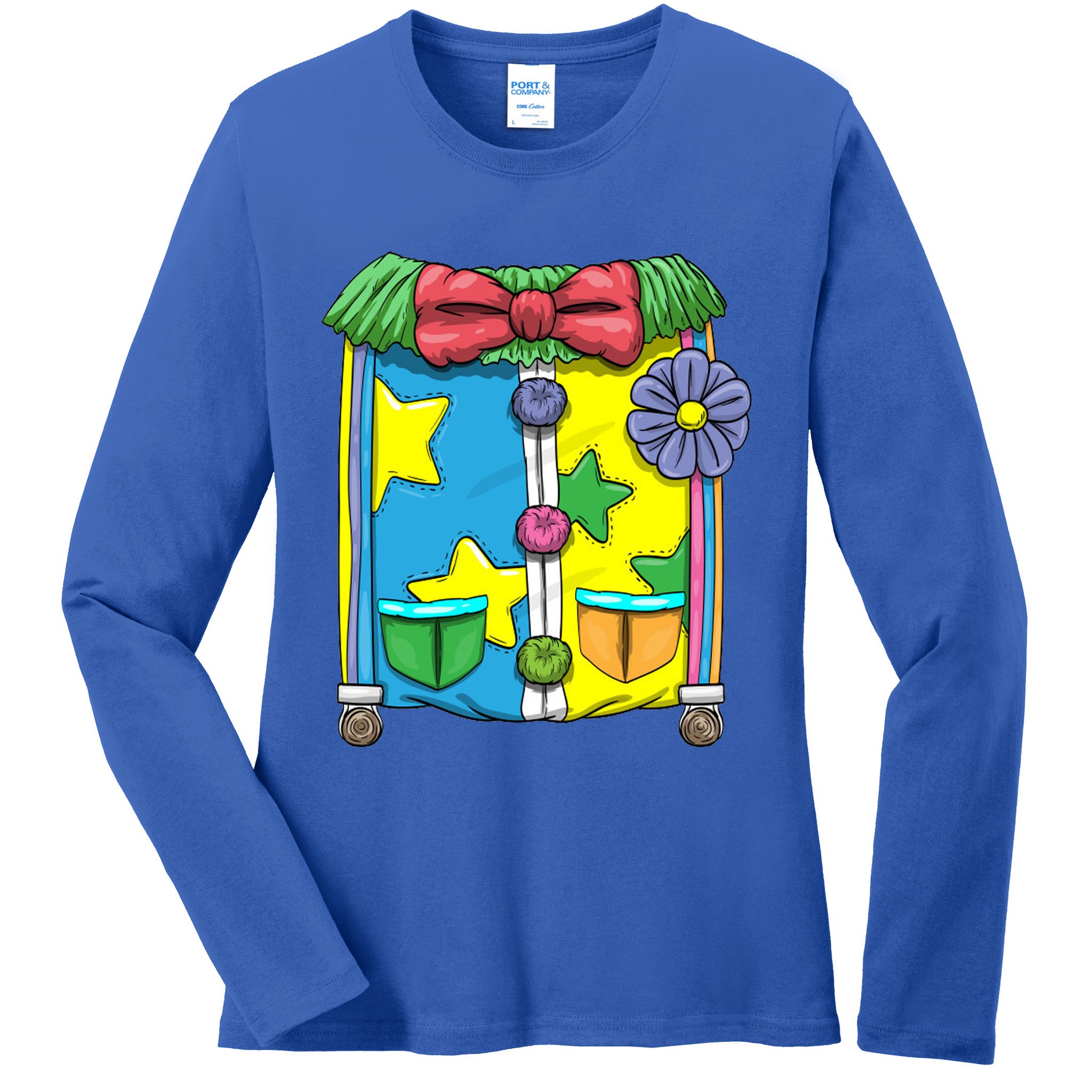 Funny Clown Halloween Costume Suit Ladies Long Sleeve Shirt