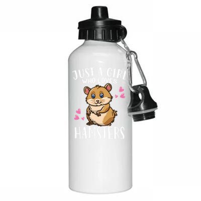 Funny Cute Hamster Lover Just A Girl Who Loves Hamsters Cool Gift Aluminum Water Bottle