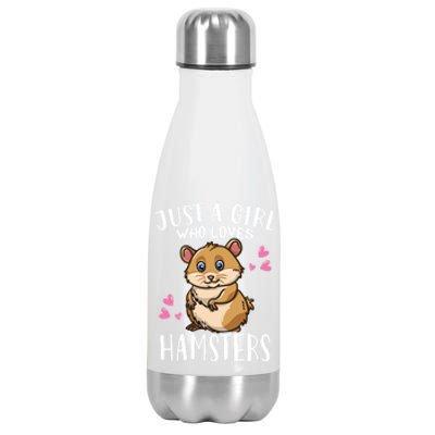 Funny Cute Hamster Lover Just A Girl Who Loves Hamsters Cool Gift Stainless Steel Insulated Water Bottle