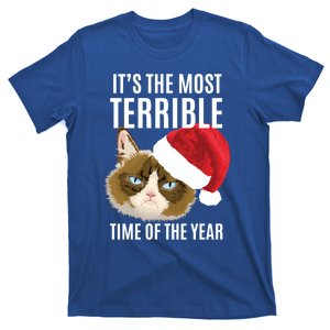 Funny Cat Hates Christmas Most Terrible Time Of The Year Gift T-Shirt