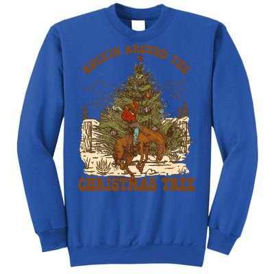 Funny Cow Horsing Rocking Around Christmas Tree Western Cute Gift Sweatshirt