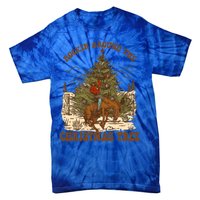 Funny Cow Horsing Rocking Around Christmas Tree Western Cute Gift Tie-Dye T-Shirt