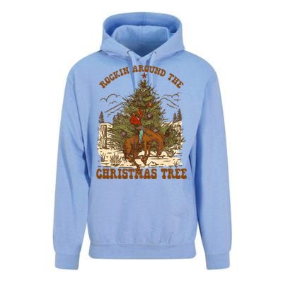 Funny Cow Horsing Rocking Around Christmas Tree Western Cute Gift Unisex Surf Hoodie