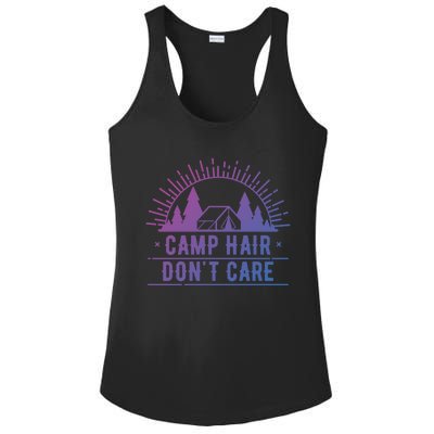 Funny Camp Hair Dont Care For Summer Camping Trips Gift Ladies PosiCharge Competitor Racerback Tank