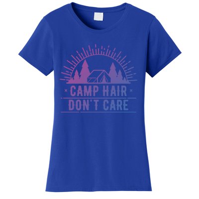 Funny Camp Hair Dont Care For Summer Camping Trips Gift Women's T-Shirt