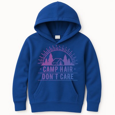 Funny Camp Hair Dont Care For Summer Camping Trips Gift Kids Hoodie