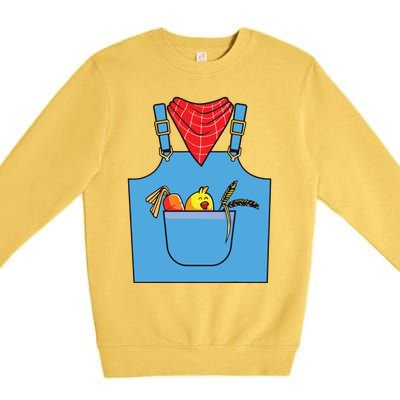 Farmer Costume Halloween Simple Cute Farm Women Men Kids Premium Crewneck Sweatshirt