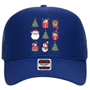 Festive Christmas Holiday Lover High Crown Mesh Back Trucker Hat