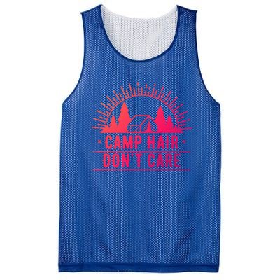 Funny Camp Hair Dont Care For Summer Camping Trips Gift Mesh Reversible Basketball Jersey Tank