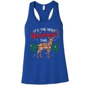 Funny Christmas Hunting Xmas Deer Hunter Reindeer Hunting Women's Racerback Tank