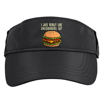 Funny Cheeseburger Hamburger Design Burger Lover Adult Drive Performance Visor