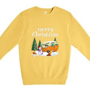 Funny Camping Happy Camper Christmas Love Camping Cute Gift Premium Crewneck Sweatshirt