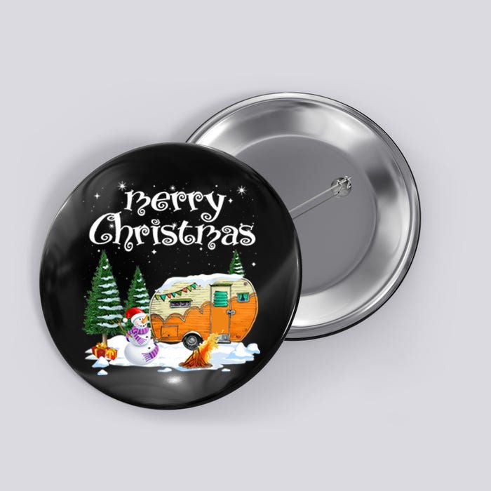 Funny Camping Happy Camper Christmas Love Camping Cute Gift Button