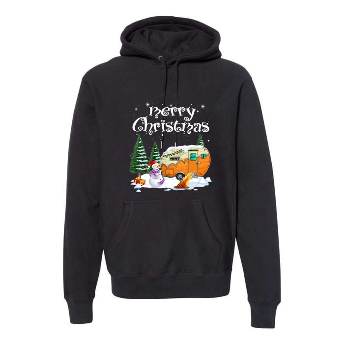 Funny Camping Happy Camper Christmas Love Camping Cute Gift Premium Hoodie