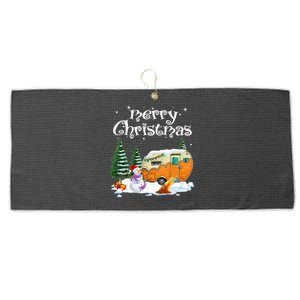 Funny Camping Happy Camper Christmas Love Camping Cute Gift Large Microfiber Waffle Golf Towel