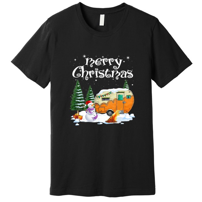 Funny Camping Happy Camper Christmas Love Camping Cute Gift Premium T-Shirt