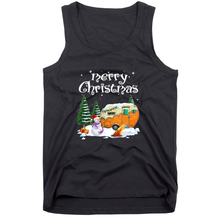 Funny Camping Happy Camper Christmas Love Camping Cute Gift Tank Top