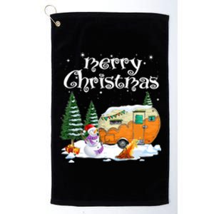 Funny Camping Happy Camper Christmas Love Camping Cute Gift Platinum Collection Golf Towel