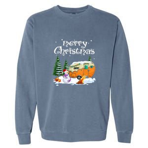 Funny Camping Happy Camper Christmas Love Camping Cute Gift Garment-Dyed Sweatshirt