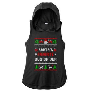 Funny Christmas Holiday Festive SantaS Favorite Bus Driver Gift Ladies PosiCharge Tri-Blend Wicking Draft Hoodie Tank