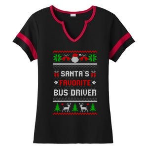 Funny Christmas Holiday Festive SantaS Favorite Bus Driver Gift Ladies Halftime Notch Neck Tee