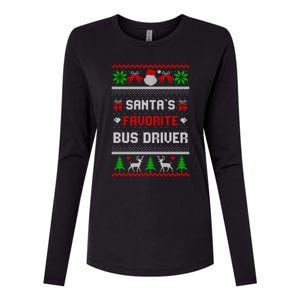 Funny Christmas Holiday Festive SantaS Favorite Bus Driver Gift Womens Cotton Relaxed Long Sleeve T-Shirt