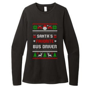 Funny Christmas Holiday Festive SantaS Favorite Bus Driver Gift Womens CVC Long Sleeve Shirt