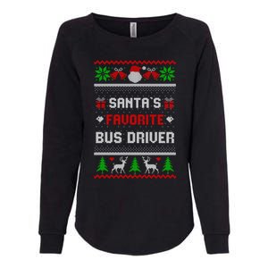 Funny Christmas Holiday Festive SantaS Favorite Bus Driver Gift Womens California Wash Sweatshirt