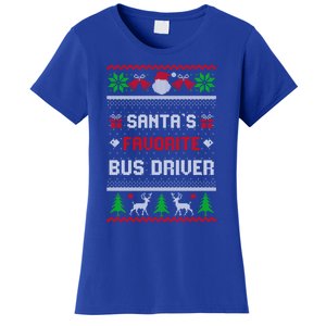 Funny Christmas Holiday Festive SantaS Favorite Bus Driver Gift Women's T-Shirt