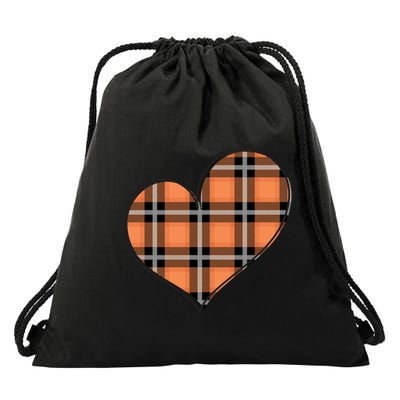 Fall Cute Heart Drawstring Bag