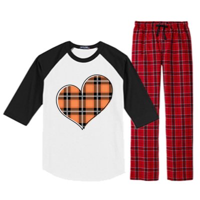 Fall Cute Heart Raglan Sleeve Pajama Set