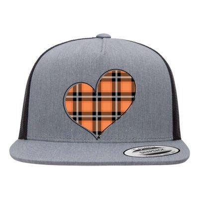 Fall Cute Heart Flat Bill Trucker Hat