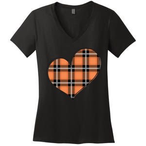 Fall Cute Heart Women's V-Neck T-Shirt