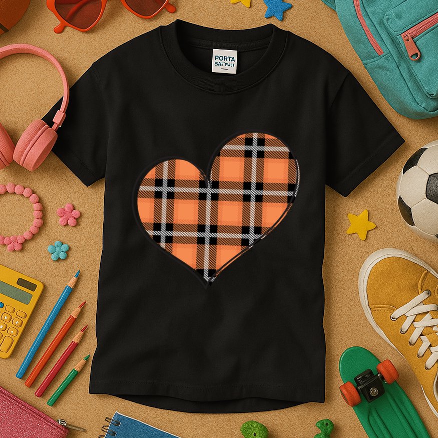 Fall Cute Heart Kids T-Shirt