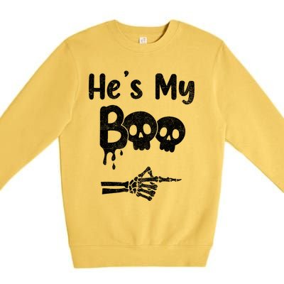 Funny Couples Halloween Matching Costumes HeS My Boo Premium Crewneck Sweatshirt