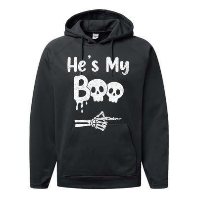 Funny Couples Halloween Matching Costumes HeS My Boo Performance Fleece Hoodie