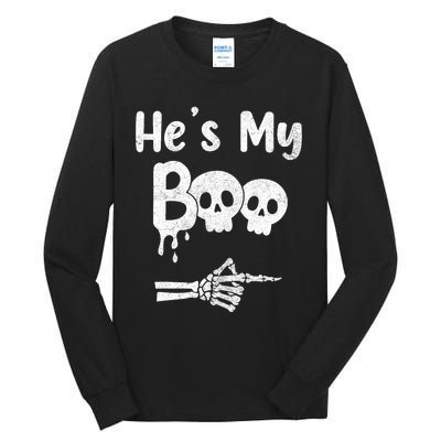 Funny Couples Halloween Matching Costumes HeS My Boo Tall Long Sleeve T-Shirt