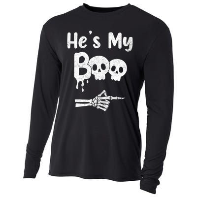 Funny Couples Halloween Matching Costumes HeS My Boo Cooling Performance Long Sleeve Crew