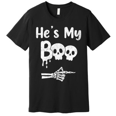 Funny Couples Halloween Matching Costumes HeS My Boo Premium T-Shirt