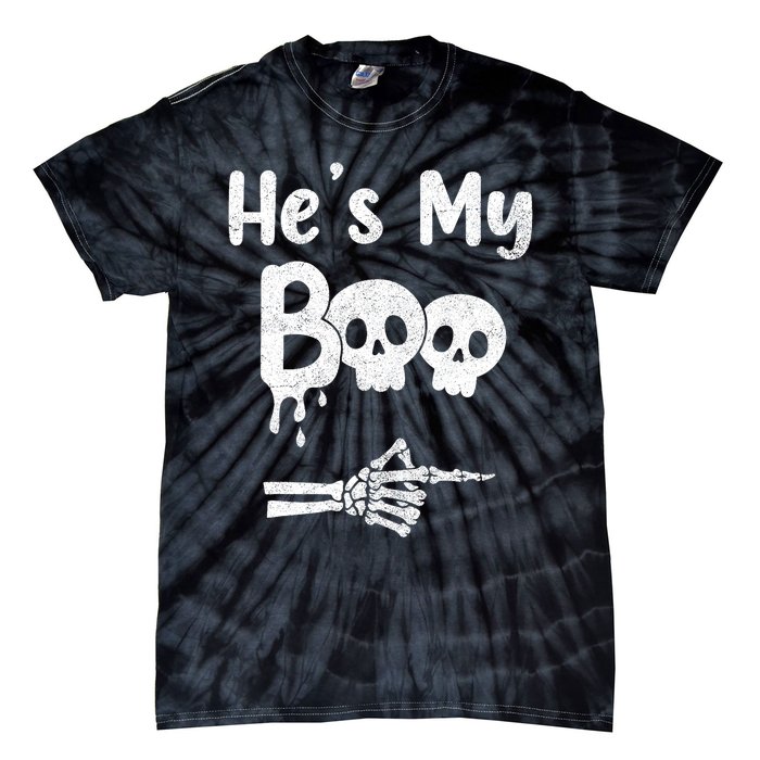 Funny Couples Halloween Matching Costumes HeS My Boo Tie-Dye T-Shirt