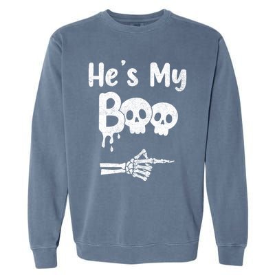 Funny Couples Halloween Matching Costumes HeS My Boo Garment-Dyed Sweatshirt