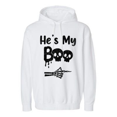 Funny Couples Halloween Matching Costumes HeS My Boo Garment-Dyed Fleece Hoodie