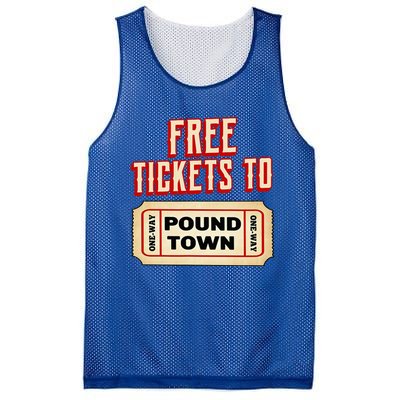 Funny College Humor Free Tickets To Pound Town Carnival Mesh Reversible Basketball Jersey Tank