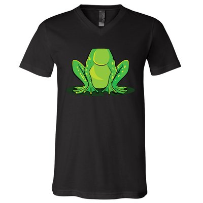 Frog Costume Halloween Green Toad Gift V-Neck T-Shirt