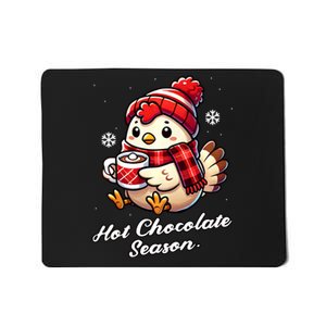 Funny Chicken Hot Choco Scarf Merry Christmas Mom Dad Mousepad