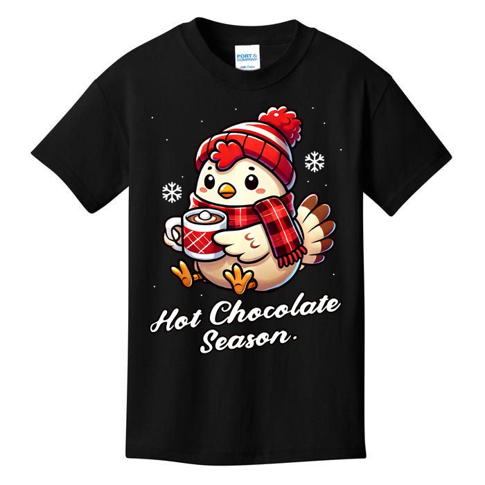 Funny Chicken Hot Choco Scarf Merry Christmas Mom Dad Kids T-Shirt