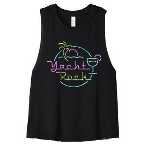 Faded Cocktail Hour Yacht Rock Women's Racerback Cropped Tank