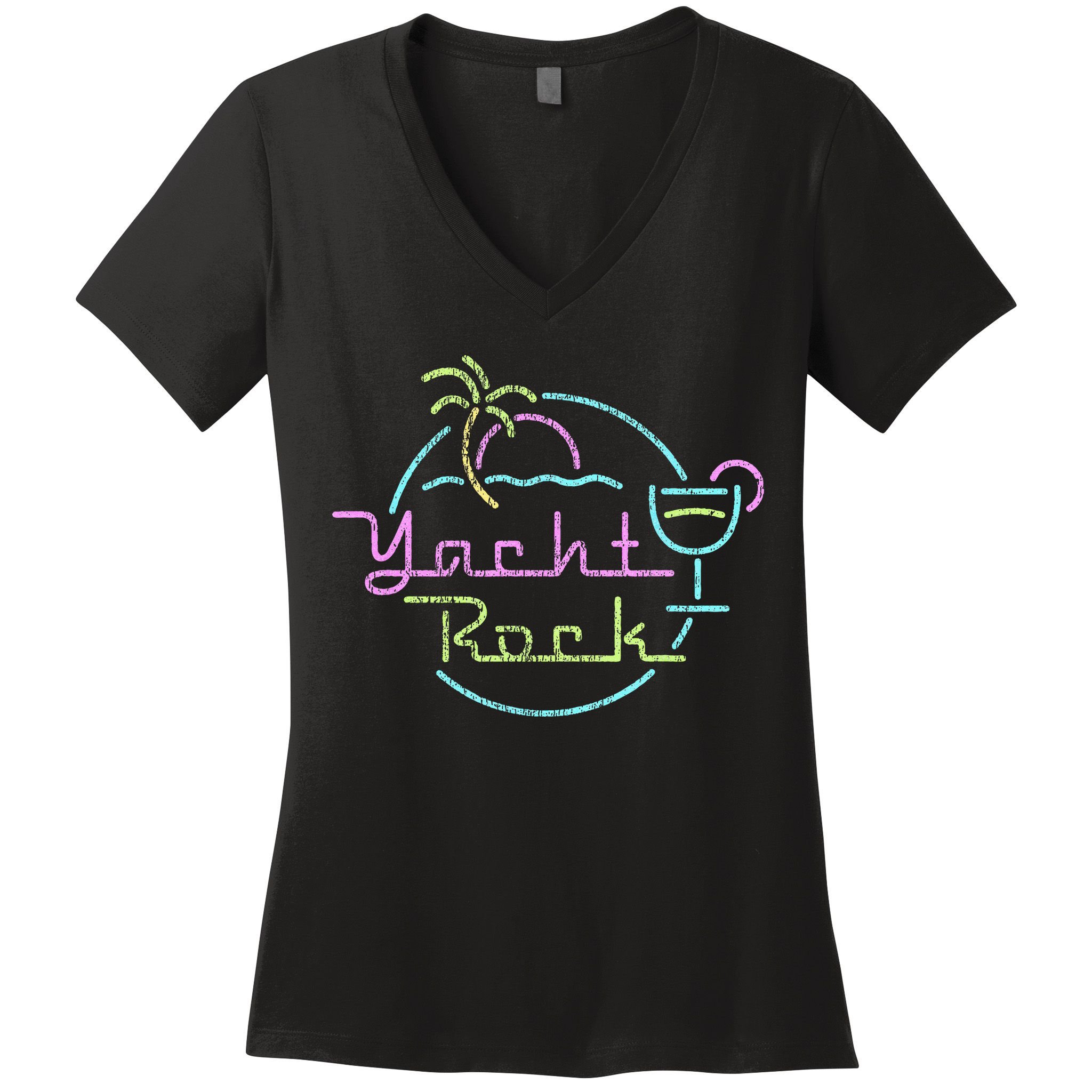 Faded Cocktail Hour Yacht Rock Women's V-Neck T-Shirt